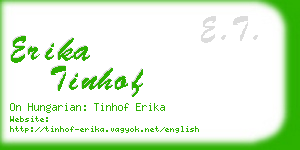 erika tinhof business card